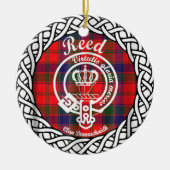 Scottish Clan Reed Tartan en Crest Keramisch Ornament (Voorkant)