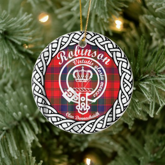 Scottish Clan Robinson Tartan en Crest Keramisch Ornament (Boom)