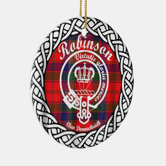 Scottish Clan Robinson Tartan en Crest Keramisch Ornament (Rechts)