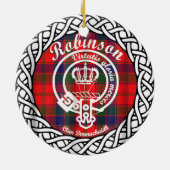Scottish Clan Robinson Tartan en Crest Keramisch Ornament (Achterkant)