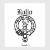 Scottish Clan Rollo Crest Badge Large Sticker (Vel)