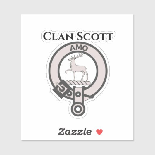 Scottish Clan Scott Crest Badge Sticker (Vel)