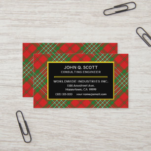 Scottish Clan Scott Tartan Pset Visitekaartje