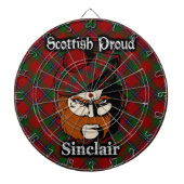 Scottish Clan Sinclair Tartan Dartboard Dartbord (Voorkant)