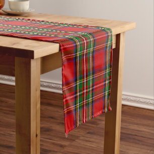 Scottish Clan Stewart Tartan Pset Lange Tafelloper