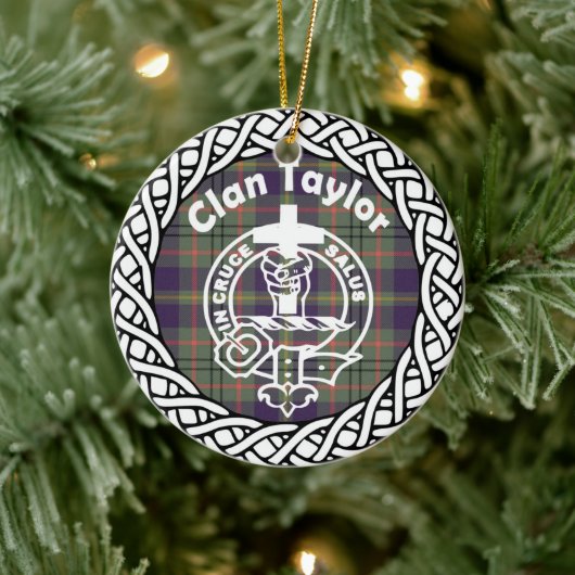 Scottish Clan Taylor Tartan en Crest Keramisch Ornament (Boom)