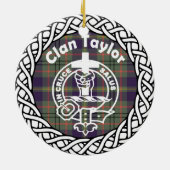 Scottish Clan Taylor Tartan en Crest Keramisch Ornament (Achterkant)