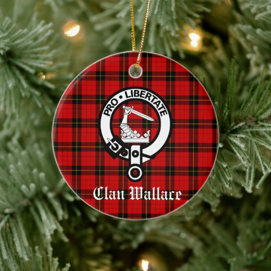 Scottish Clan Wallace Crest Badge Keramisch Ornament (Boom)