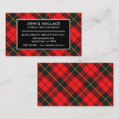 Scottish Clan Wallace Tartan Pset Visitekaartje (Voorkant / Achterkant)