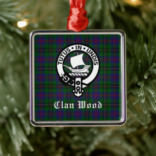Scottish Clan Wood Crest & Tartan Metalen Ornament