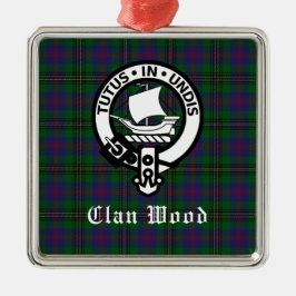 Scottish Clan Wood Crest & Tartan Metalen Ornament