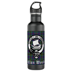 Scottish Clan Wood Crest & Tartan Waterfles