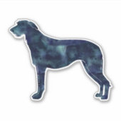 Scottish Deerhound Black Waterverf Silhouette Sticker (Voorkant)