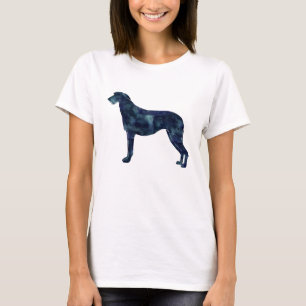 Scottish Deerhound Black Waterverf Silhouette T-shirt