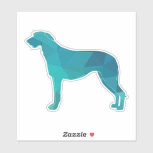 Scottish Deerhound Geometric Pattern Silhouette Sticker