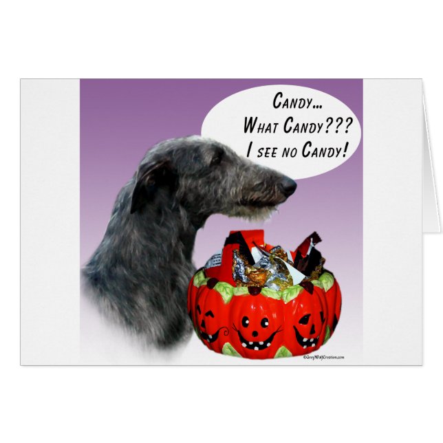 Scottish Deerhound Halloween Candy (Devant horizontal)