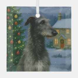 Scottish Deerhound Holiday  Glas Ornament