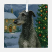 Scottish Deerhound Holiday  Glas Ornament (Achterkant)