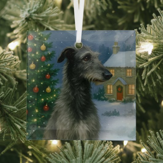 Scottish Deerhound Holiday  Glas Ornament (Insitu)