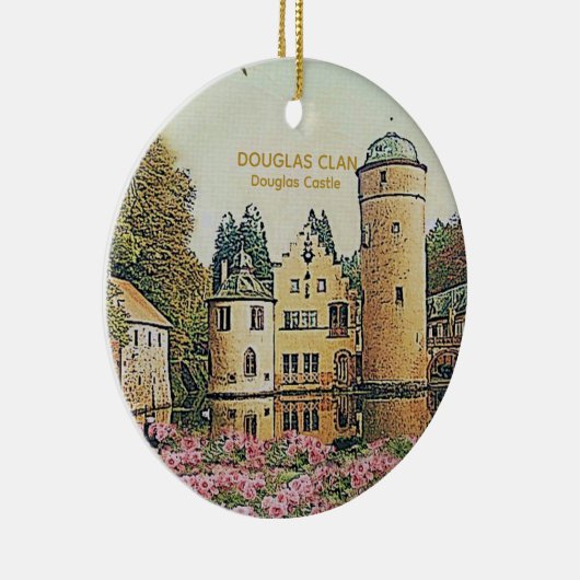 Scottish Douglas Clan's Castle met kerst Keepomwil Keramisch Ornament (Rechts)