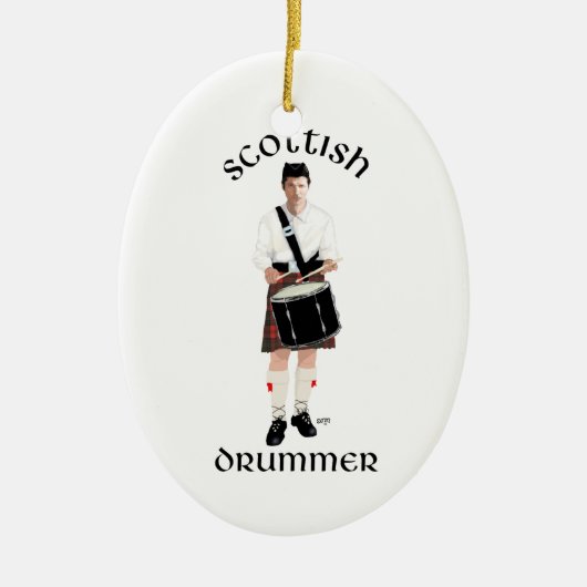 Scottish Drummer - Red Kilt Keramisch Ornament (Voorkant)