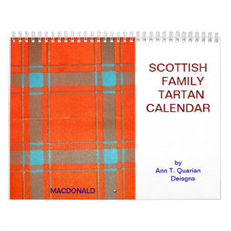  SCOTTISH FAMILIE TARTAN CALANDAR KALENDER