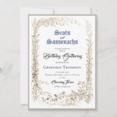 Scottish Flora Sassenach Blue Birthday Invitation (Devant)