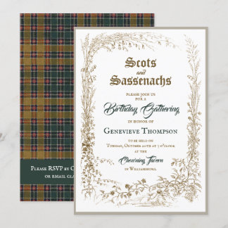 Scottish Flora Sassenach Invitation d'anniversaire