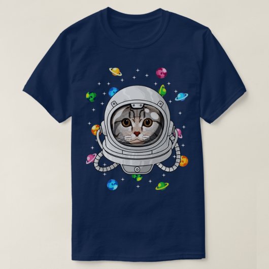 Scottish Fold Astronaut Cat Deep in Space Cosmic U T-shirt (Design voorkant)