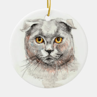 Scottish Fold Cat Keramisch Ornament