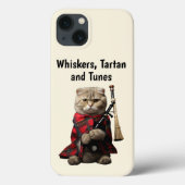 Scottish Fold Cat met doedelzak Telefoon Case (Achterkant)