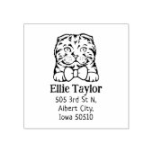 Scottish Fold Cat Retouradres Pet Rubberstempel (Afrduk)