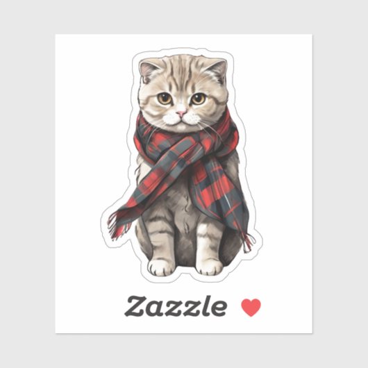 Scottish Fold Cat Sticker (Vel)