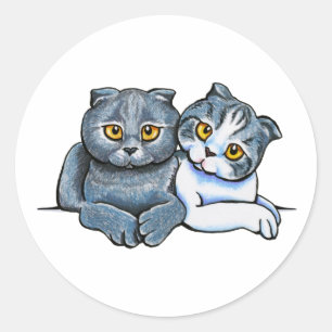 Scottish Fold Pair Ronde Sticker