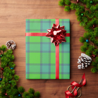 Scottish green and blue plaid Wrapping Paper Cadeaupapier