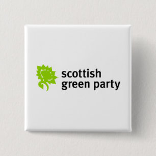 Scottish Green Party Logo Vierkante Button 5,1 Cm