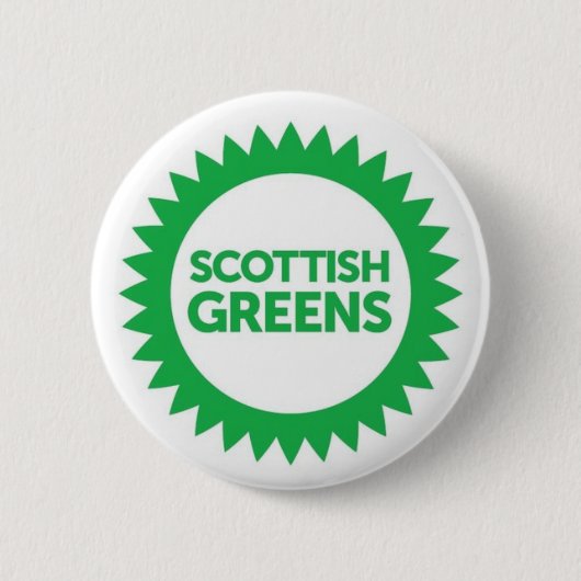 Scottish Greens Logo Ronde Button 5,7 Cm (Voorkant)