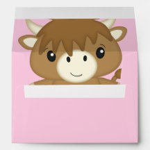 Scottish Highland Baby shower de vache rose
