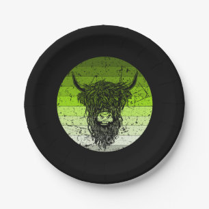 Scottish Highland Cattle Retro Papieren Bordje