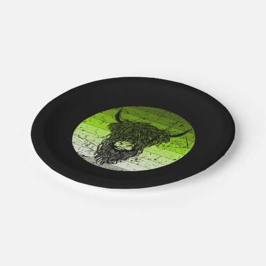 Scottish Highland Cattle Retro Papieren Bordje (Gekanteld)