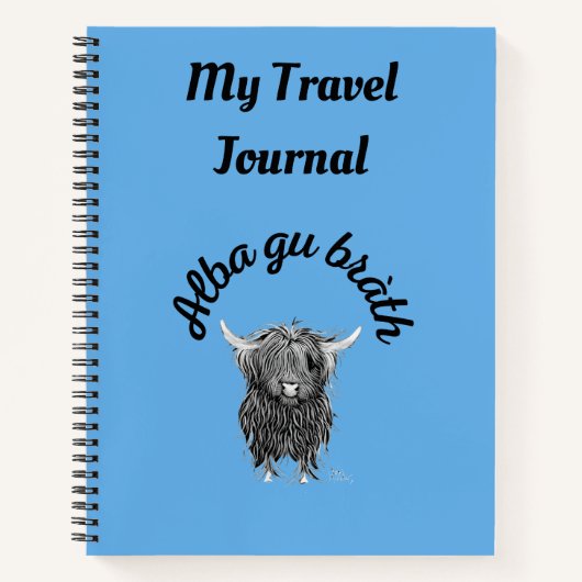 Scottish Highland Coo Travel Journal Spiral (Devant)