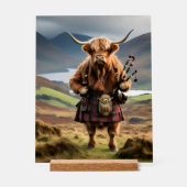 Scottish Highland Cow Bagpiper, (Recto)
