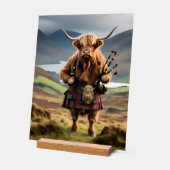 Scottish Highland Cow Bagpiper, (Angle)
