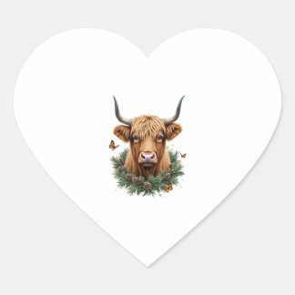 Scottish Highland Cow Cattle Hairy Cow Christmas W Hart Sticker