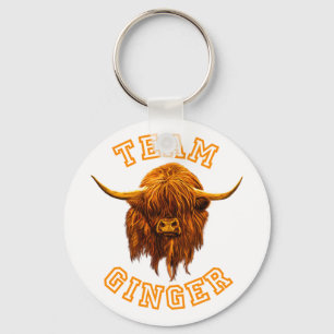Scottish Highland Cow Celebrates Team Ginger Sleutelhanger