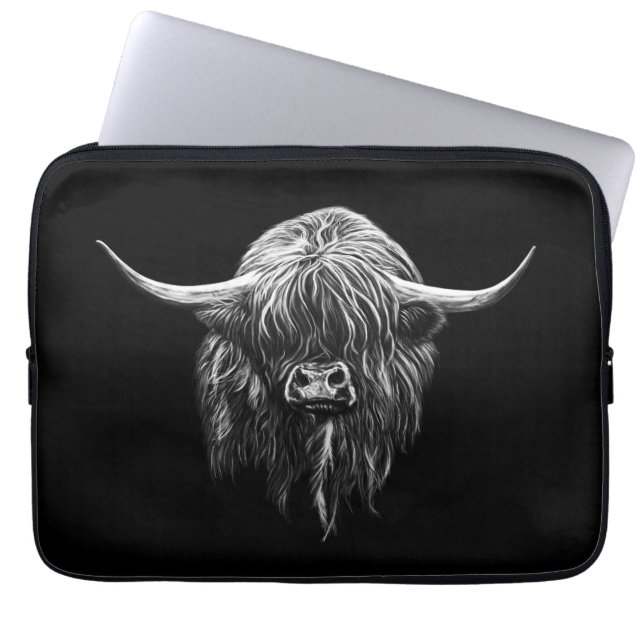 Scottish Highland Cow Laptop Sleeve (Voorkant)