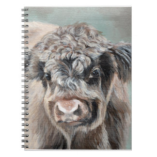 Scottish Highland Cow on Green Notitieboek