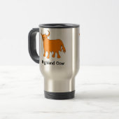 Scottish Highland Cow tasse de voyage en acier (Devant gauche)
