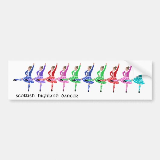 Scottish Highland Dance Line Bumpersticker (Voorkant)