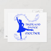 Scottish Highland Dance Moeder - Blauw Briefkaart (Voorkant / Achterkant)